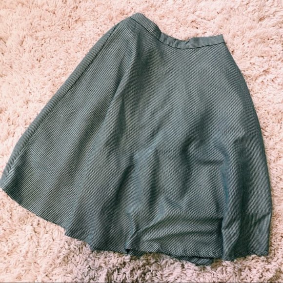 Vintage Black & White Tiny-Checkered Skirt - Picture 5 of 6